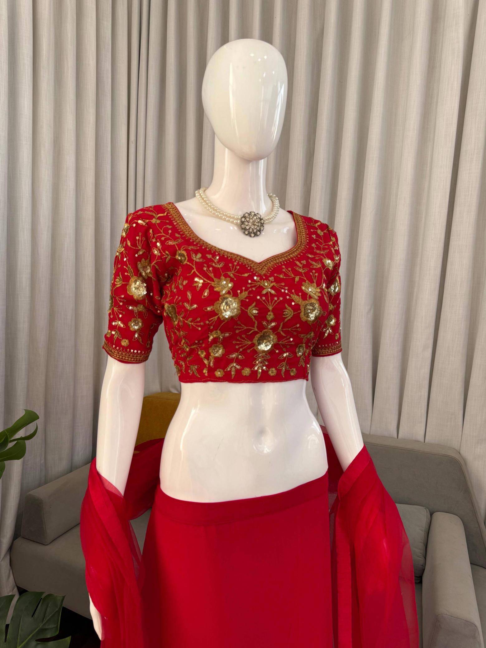 Heavy Boutique Collection QRC 390 Gorgette Designer lehenga choli suppliers